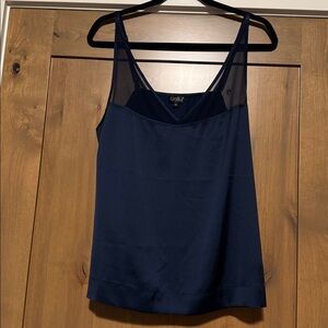 Soma Sensual Womens L Tank Camisole Mesh satin blouse top dark Romantic Grunge